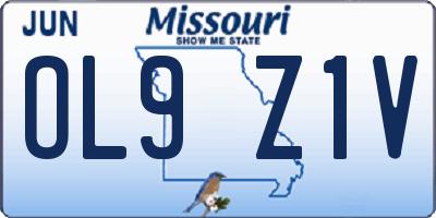 MO license plate OL9Z1V
