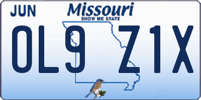 MO license plate OL9Z1X