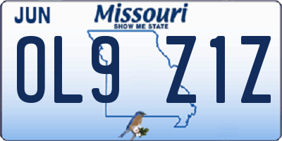MO license plate OL9Z1Z