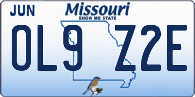 MO license plate OL9Z2E