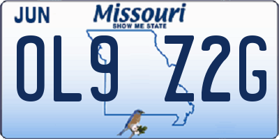 MO license plate OL9Z2G