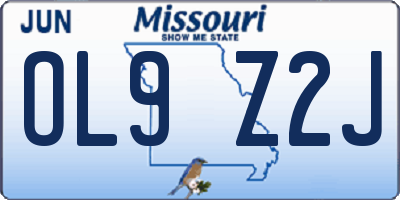 MO license plate OL9Z2J