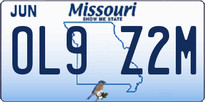 MO license plate OL9Z2M