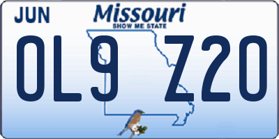 MO license plate OL9Z2O
