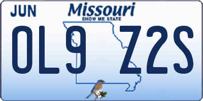 MO license plate OL9Z2S