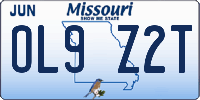 MO license plate OL9Z2T