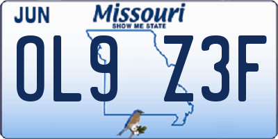 MO license plate OL9Z3F