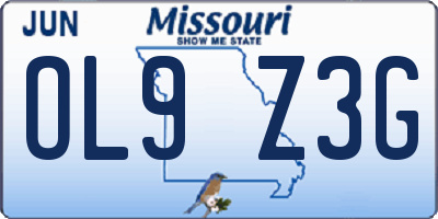 MO license plate OL9Z3G