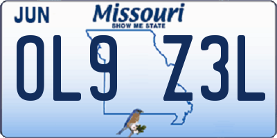 MO license plate OL9Z3L