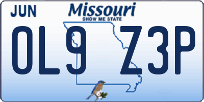 MO license plate OL9Z3P