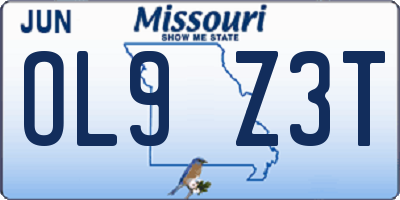MO license plate OL9Z3T