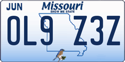 MO license plate OL9Z3Z