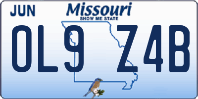 MO license plate OL9Z4B