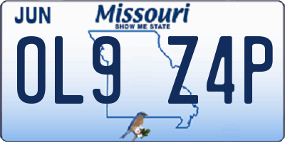MO license plate OL9Z4P