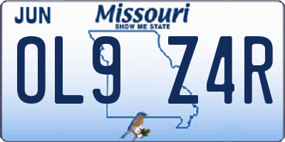 MO license plate OL9Z4R