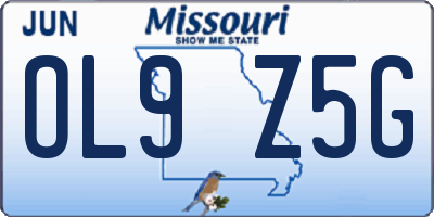 MO license plate OL9Z5G