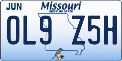 MO license plate OL9Z5H