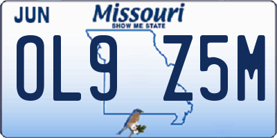 MO license plate OL9Z5M