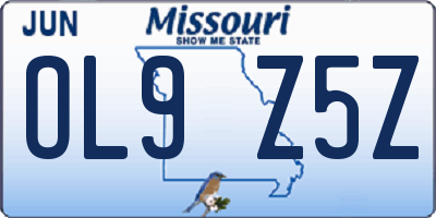 MO license plate OL9Z5Z