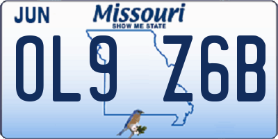 MO license plate OL9Z6B