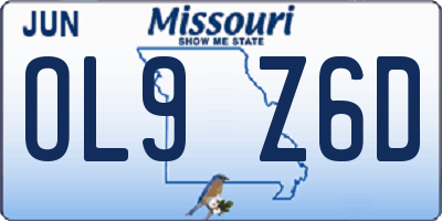 MO license plate OL9Z6D