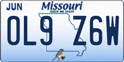 MO license plate OL9Z6W