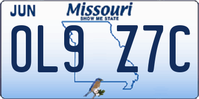 MO license plate OL9Z7C