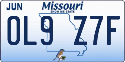 MO license plate OL9Z7F