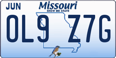 MO license plate OL9Z7G
