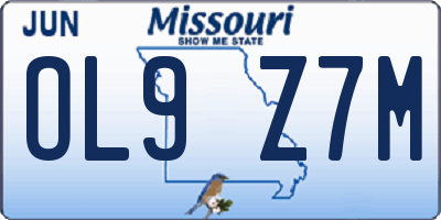 MO license plate OL9Z7M