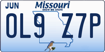 MO license plate OL9Z7P