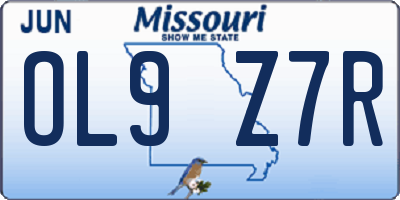 MO license plate OL9Z7R