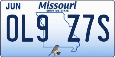 MO license plate OL9Z7S