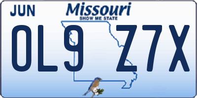 MO license plate OL9Z7X