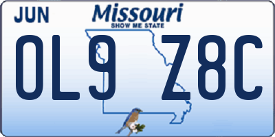 MO license plate OL9Z8C
