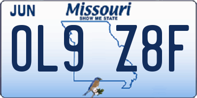 MO license plate OL9Z8F
