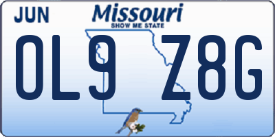 MO license plate OL9Z8G