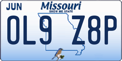 MO license plate OL9Z8P
