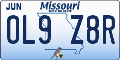 MO license plate OL9Z8R