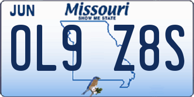MO license plate OL9Z8S