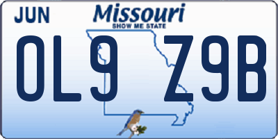 MO license plate OL9Z9B