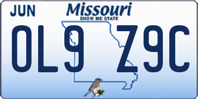 MO license plate OL9Z9C