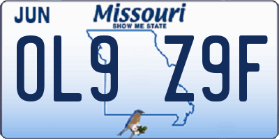 MO license plate OL9Z9F