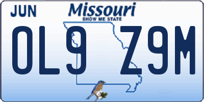 MO license plate OL9Z9M