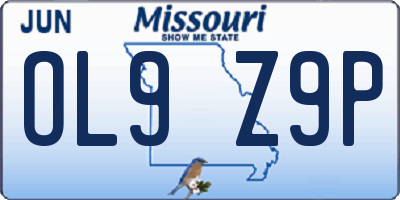 MO license plate OL9Z9P