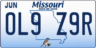 MO license plate OL9Z9R