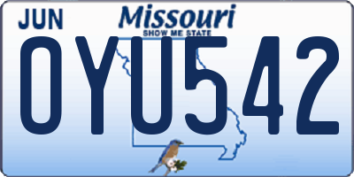 MO license plate OYU542
