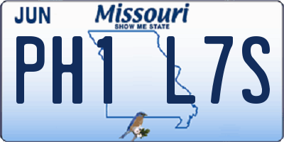 MO license plate PH1L7S