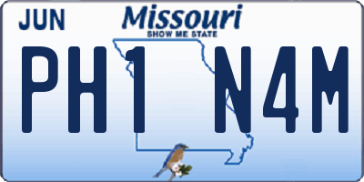 MO license plate PH1N4M