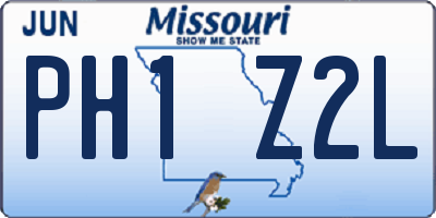 MO license plate PH1Z2L